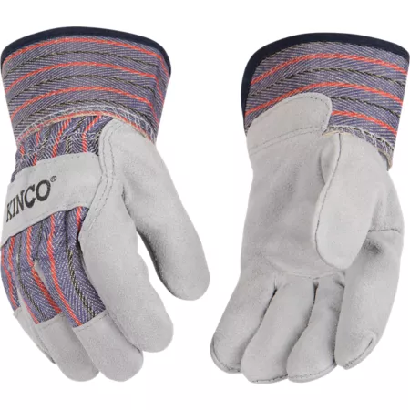 Kinco Unisex Adult Work Gloves with Suede Leather Back and Wrists and Cotton Blend Palm 1 Pair Kids' Gardening & Work Gloves