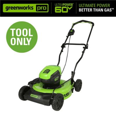 Greenworks 19 in. 60V Cordless Electric Pro Brushless Push Lawn Mower, Tool Only Love the battery-operated engine