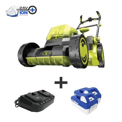 Image showing 1 th Snow Joe 24V Ion+ Cordless Brushless Lawn Mower Kit