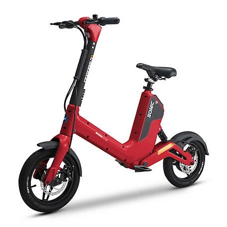 Massimo Sonic Electric Bike 350W, 15 MPH, Unisex - Red
