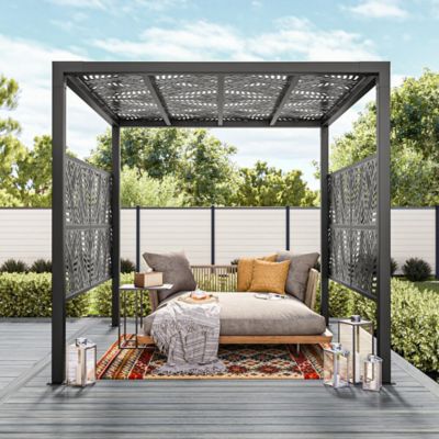 Image showing  8 ft. x 8 ft. Aluminum Pergola, Matte Black