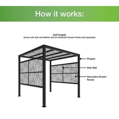 Image showing 7 th FREESTYLE 8 ft. x 8 ft. Aluminum Pergola, Matte Black