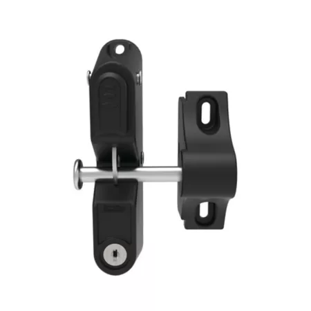 Barrette Outdoor Living Locking Gravity Latch with Double-Sided Keyed Entry Black Gate Hardware