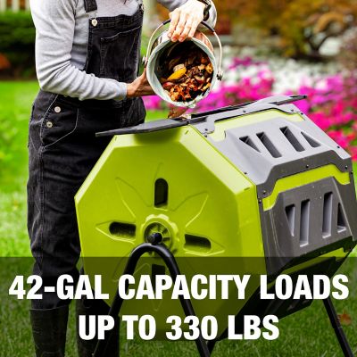 Image showing  42 gal. All-Season Outdoor Tumbling Composter with Dual Sliding Chamber