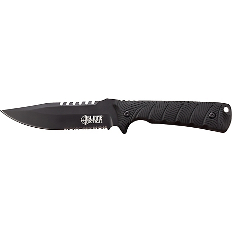 Elite Tactical 5 in. Half-Serrated Backdraft Fixed Blade Knife