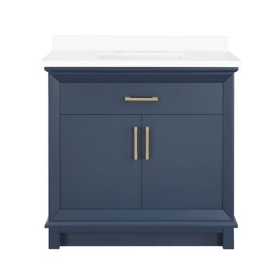 Ove Decors Churchill Single Sink Bathroom Vanity, 36 in., Midnight Blue ...