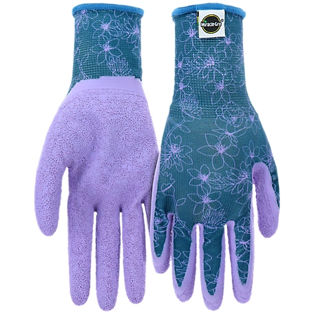 Miracle-Gro Floral Crinkle Latex Gloves, 1 Pair