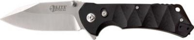 Elite Tactical 3.5 in. Stainless-Steel Tactical Parallax Knife, Black