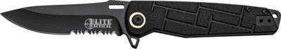 Elite Tactical 3.5 in. Half-Serrated Readiness Knife, Black