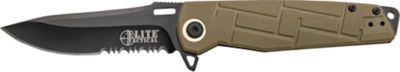 Elite Tactical 3.5 in. Half-Serrated Readiness Knife, Tan