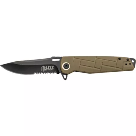 Elite Tactical 3.5 in Semi-Serrated Prep Knife Beige Knives