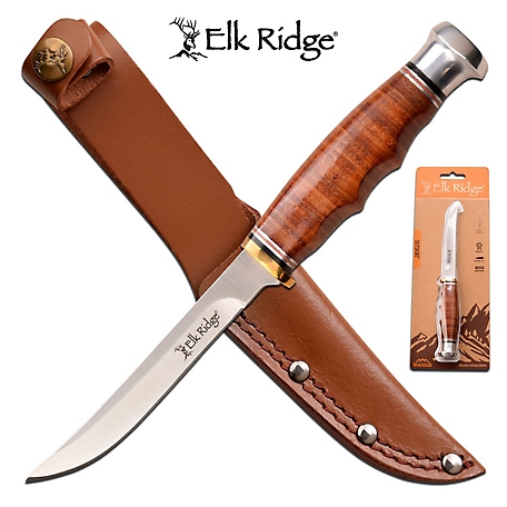 Elk Ridge 4 in. Outskirt Fixed Blade Knife, ER-200-30LBR