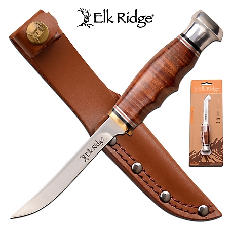 Elk Ridge 3.62 in. Outskirt Fixed Fillet Blade Knife, ER-200-31LBR