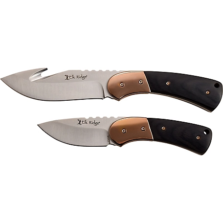 Elk Ridge - Fixed Blade Knives - Set of 2 - ER-200-10BR