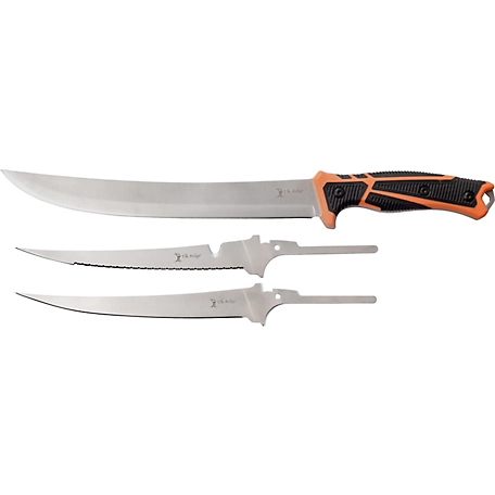 Elk Ridge Trek Interchangeable Fillet Knife with 3 Blades, ER-TKFIX004CS