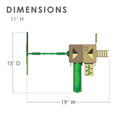 Image showing 9 th Gorilla Playsets Chateau Wooden Swing Set, Includes Slide, Picnic Table, Rock Wall and Playset Accessories