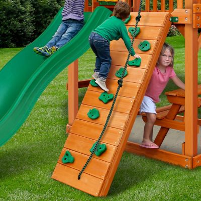 Image showing  Chateau Tower Playset, Includes Green Vinyl Canopy, Slide, Rock Wall and Playset Accessories, 01-0061-AP-1