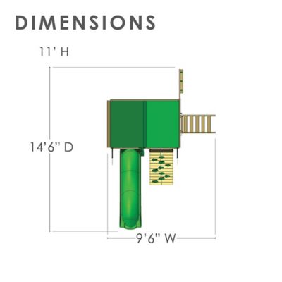 Image showing 8 th Gorilla Playsets Chateau Tower Playset, Includes Green Vinyl Canopy, Slide, Rock Wall and Playset Accessories, 01-0061-AP-1