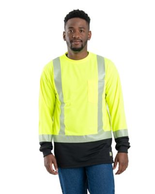 Berne Men's Long-Sleeve Hi-Vis Colorblock Class 3 T-Shirt