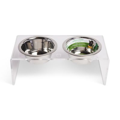 GF Pet Elevated Acrylic Double Pet Feeder