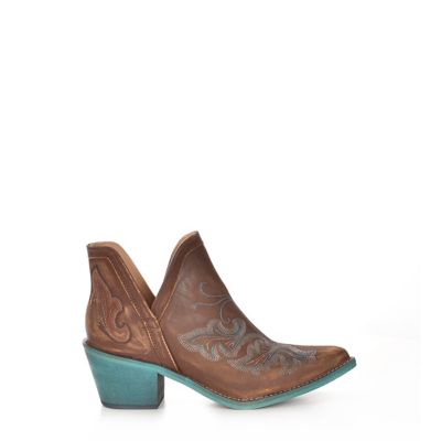 Image showing 2 th Circle G Women's LD Cognac Embroidered Shoes