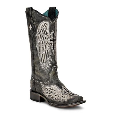 Image showing Corral Women's Cross and Wings Overlay Square Toe Boots