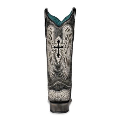 Image showing 2 th Corral Women's Cross and Wings Overlay Square Toe Boots