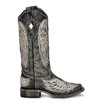 Corral Women's Cross and Wings Overlay Square Toe Boots