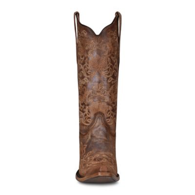 Image showing  Women's Embroidered Snip Toe Cowhide Western Boots, Brown