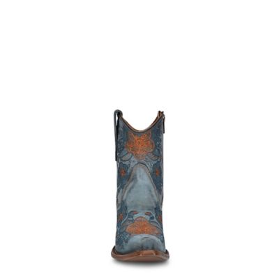 Image showing  Distressed Snip Toe Ankle Boots, Blue