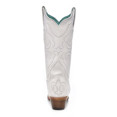 Image showing  Women's Snip Toe Embroidered Cowhide Western Boots, White