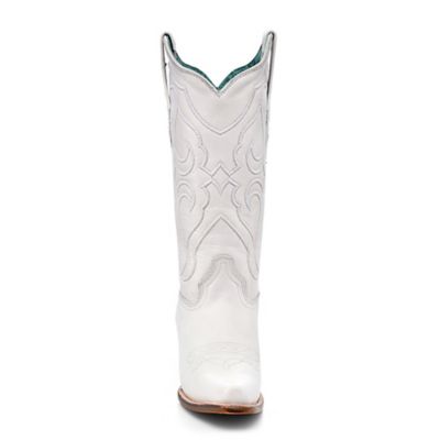 Image showing  Women's Snip Toe Embroidered Cowhide Western Boots, White