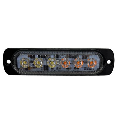 Image showing  White/Amber Switching 6-LED Ultra Slim Flush Mount 19-Flash Pattern Marker Strobe Light