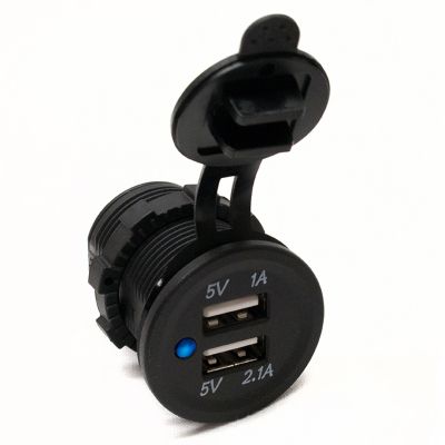 Race Sport Lighting Socket Size Dual Port USB, 31A, Blue, RS50782
