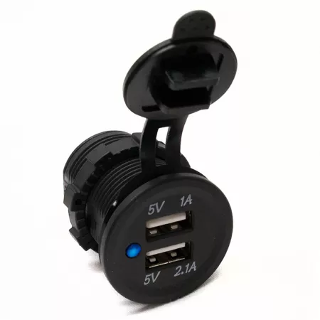 Race Sport Light Socket Size Dual USB Port 31A Blue RS50782 Wire Terminals