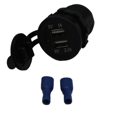 Image showing  Socket Size Dual Port USB, 31A, Blue, RS50782