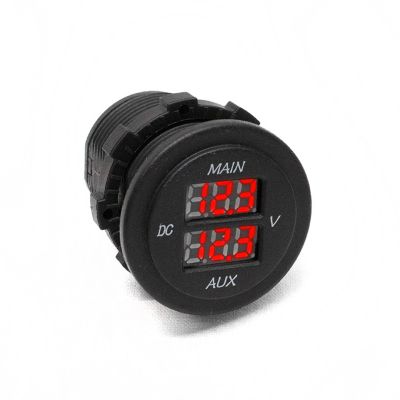 Race Sport Lighting Socket Sized Dual DC Volt Meter, RS50893