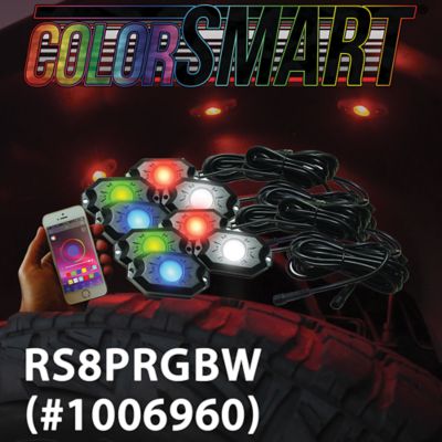 Race Sport Lighting 8-POD RGBW Hi-Power Rock Light Complete Kit with Bluetooth APP Controller