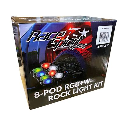Image showing  8-Pod RGBW Hi-Power Rock Light Complete Kit with Bluetooth APP Controller