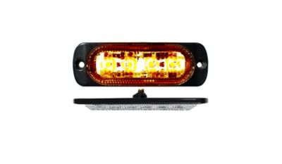 Race Sport Lighting 4-LED Ultra Slim Flush Mount Marker Strobelight, Amber, RS70014A