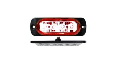 Race Sport Lighting 4-LED Ultra Slim Flush Mount Marker Strobelight, Red, RS70014R