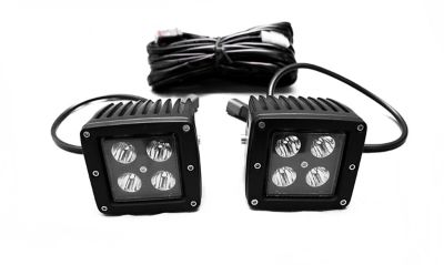 Race Sport Lighting 2,600-Lumen 3x3 Blacked Out Series LED Auxiliary Light Cube Kit Pair