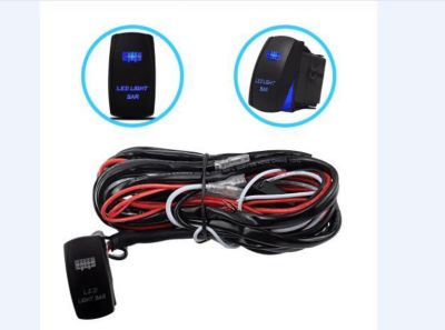 Race Sport Lighting Wire and Switch Harness with Light Bar LED Log Rocker Switch