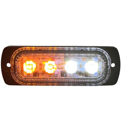 Race Sport Lighting White/Amber Switching 4-LED Ultra Slim Marker Strobe LED Light 19-Flash Patterns