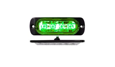 Race Sport Lighting 4-LED Ultra Slim Flush Mount Marker Strobelight, Green, RS70014G