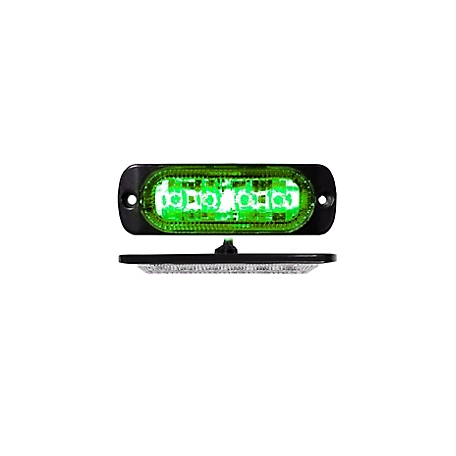 Race Sport Lighting 4-LED Ultra Slim Flush Mount Marker Strobelight, Green, RS70014G