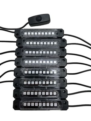 Image showing  Super Bright WHITE 8-POD 72-LED Bed Rail Lighting Complete System