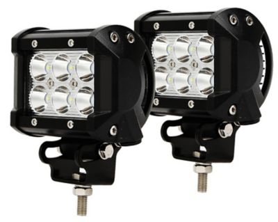 Race Sport Lighting 6-LED Auxiliary Street Series 18W Bottom Mount LED Spot Lights, 1 Pair