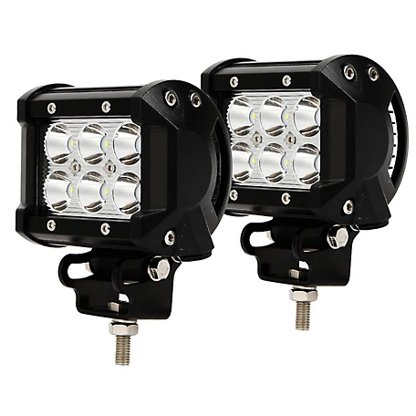 Race Sport Lighting 6-LED Auxiliary Street Series 18W Bottom Mount LED Spot Lights, 1 Pair