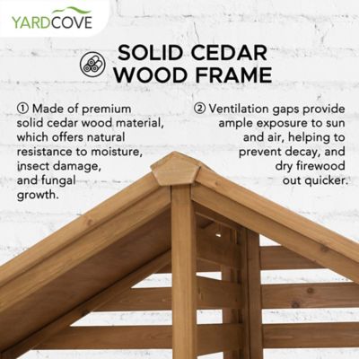 Image showing  69 in. Firewood Log Racks, Large Capacity Outdoor Solid Cedar Wood Firewood Storage Rack